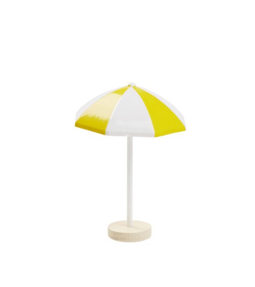 Mini Sonnenschirm - gelb, weiß - 6 cm