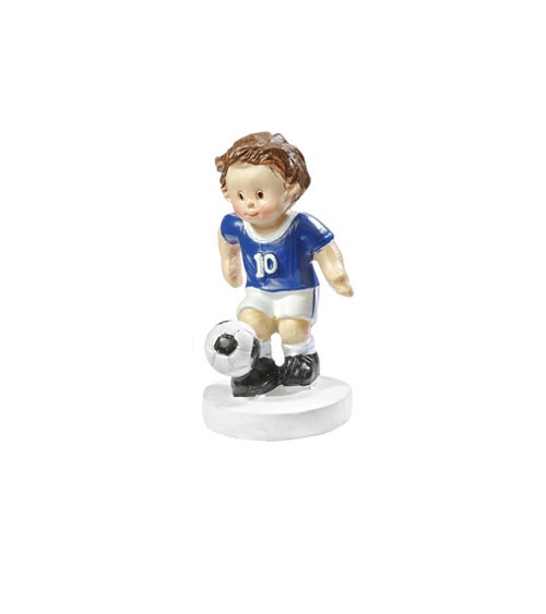 Deko-Figur "Fußballer" - blau/weiss - 5 cm