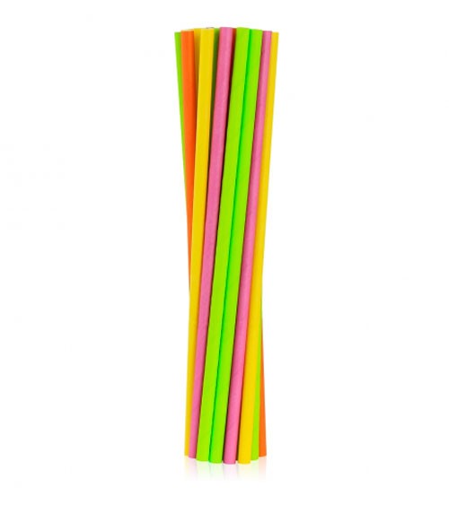 Papierstrohhalme - neon colours - 24 Stück
