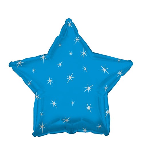 Stern-Folienballon mit Sternen - türkisblau