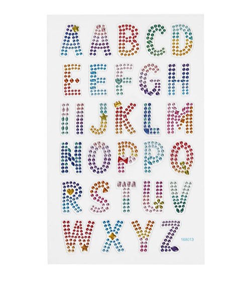 Sticker "Alphabet" mit Strass - 1 Bogen