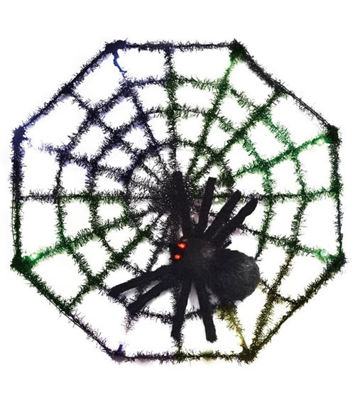 LED-Spinnennetz mit Spinne - 60 cm