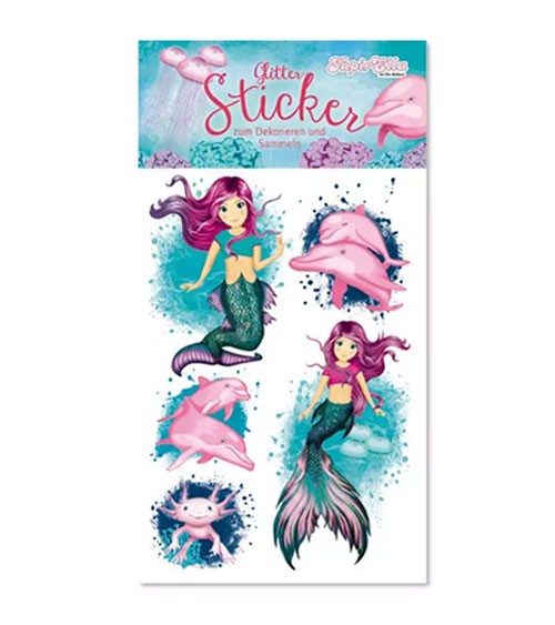 Glitter-Sticker "Meerjungfrau Coralie" - 1 Bogen