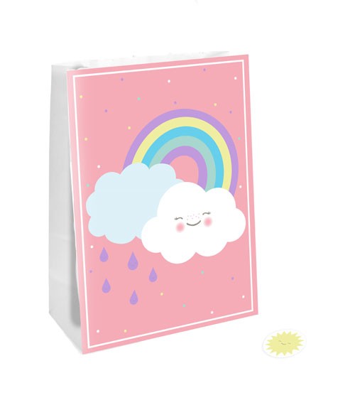 Papiertüten "Regenbogen und Wolke" - 4 Stück