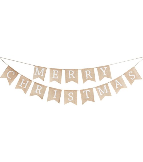 Jute-Girlande "Merry Christmas" - 2-teilig