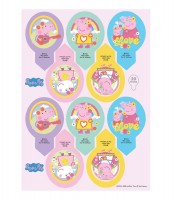 Essbare Cupcake-Topper "Peppa Pig - Love" - 10 Stück