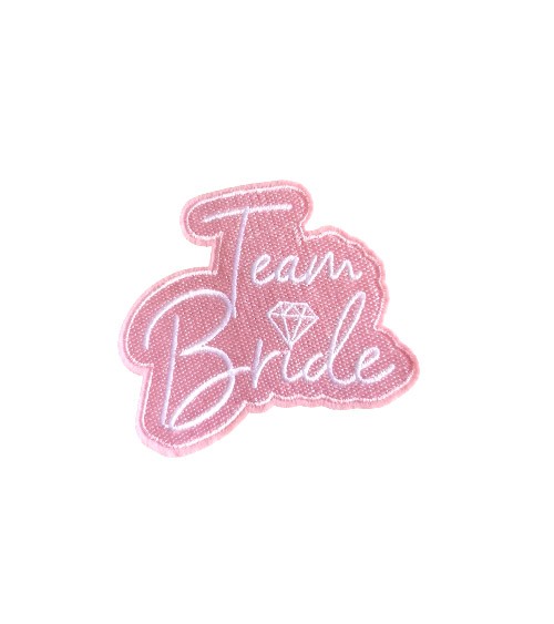 Aufbügelmotiv "Team Bride" - rosa & weiß - 6 Stück