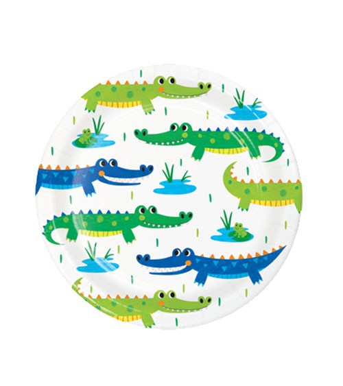 Kleine Pappteller "Alligator Party" - 8 Stück