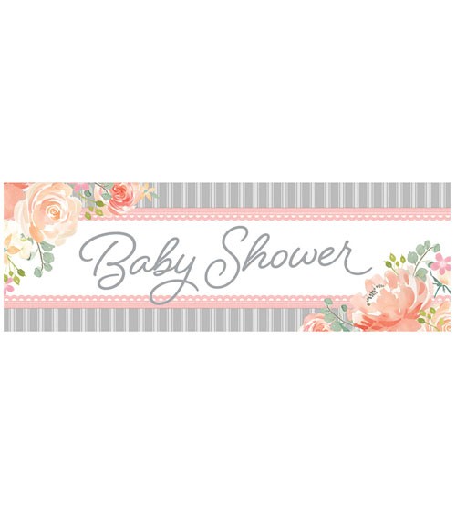 Großer Partybanner "Floral Baby" - 152 x 51 cm