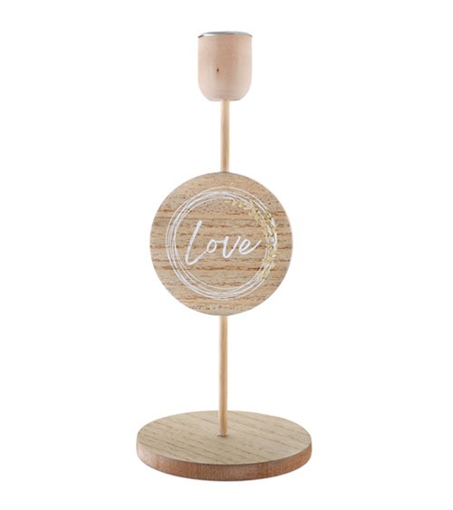 Kerzenhalter "Love" - natur - 10 x 23,5 cm