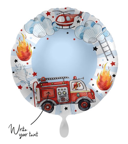 Folienballon "Happy Fire Engine" - personalisierbar