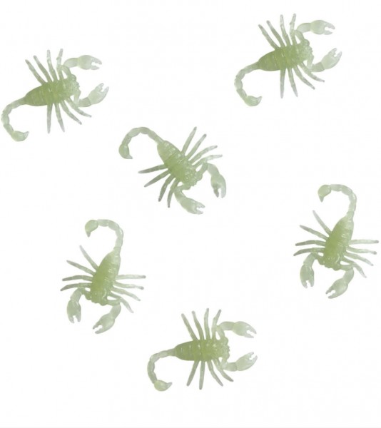Skorpione aus Kunststoff - Glow in the Dark - 4,5 cm - 8 Stück