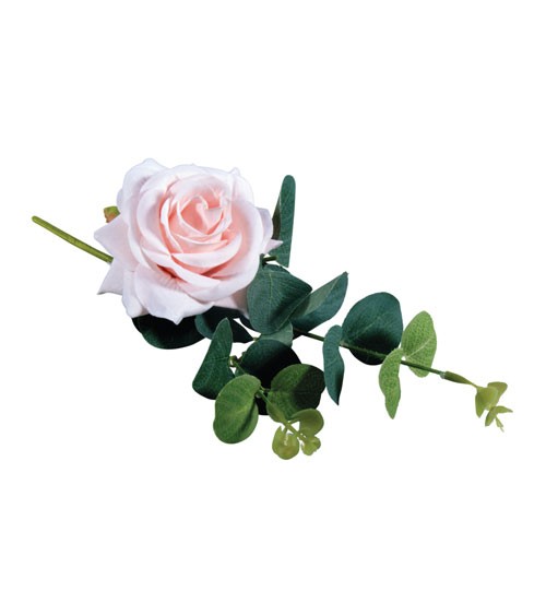 Künstliche Rose mit Eukalyptus - rose - 28 cm
