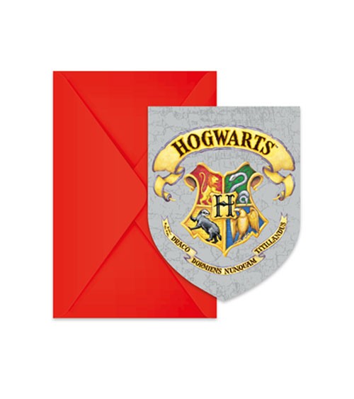 Einladungskarten "Harry Potter - Hogwarts" - 6 Stück