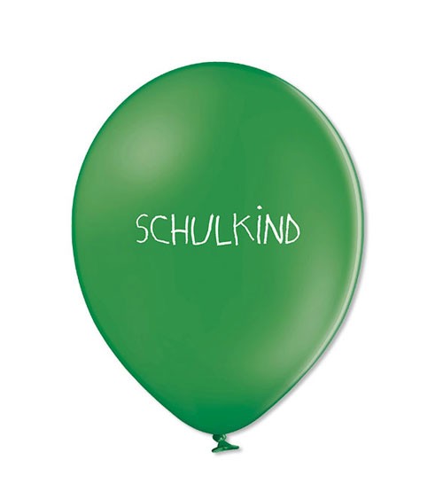 Luftballons "Schulkind" - grün - 12 Stück