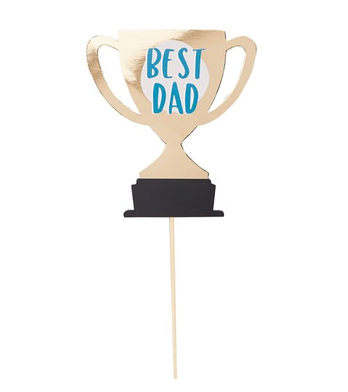 Cake Topper "Best Dad" - Pokal - 13,5 cm
