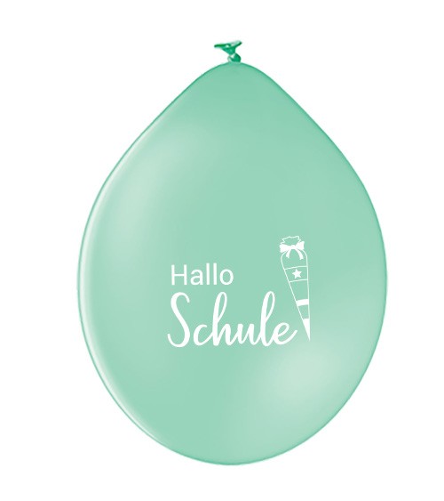 Luftballons "Hallo Schule" - mint - 10 Stück
