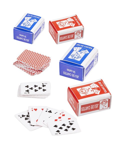 Mini Spielkarten Set - rot & blau - je 27 Karten