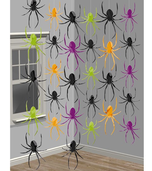 Girlandenvorhang "Spinnen" - 2,13 m - 6 Stück