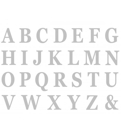 Sticker-Set "Alphabet" - metallic silber - 13,5 cm - 48-teilig