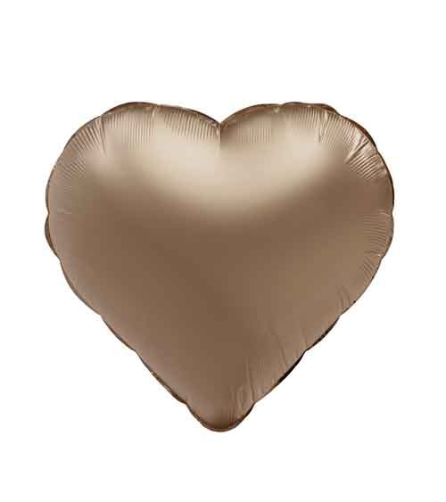 Herz-Folienballon - satin gold - 45 cm