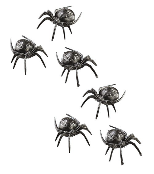 Streuteile "Spinnen" - schwarz - 2 cm - 6 Stück