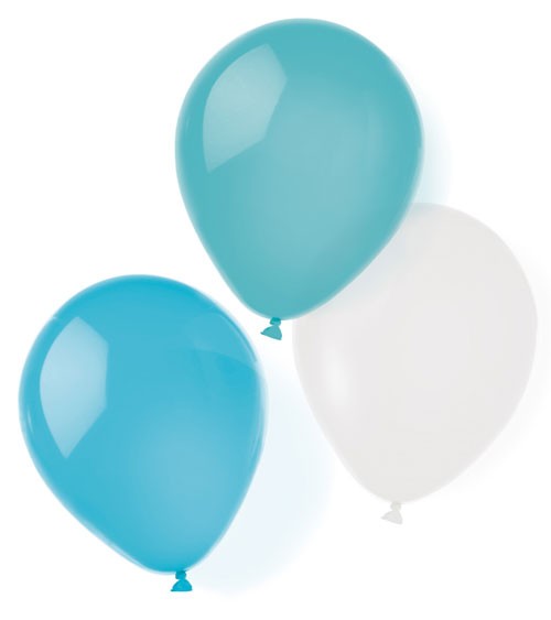 Luftballon-Set "Farbmix Aqua" - 25,4 cm - 8-teilig