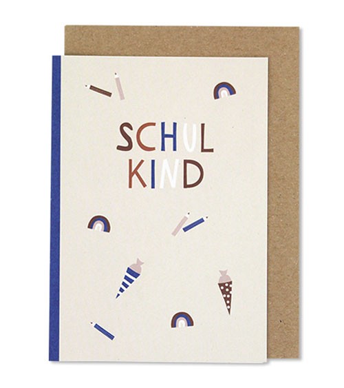 Klappkarte "Schulkind" - Schultüten - inkl. Umschlag