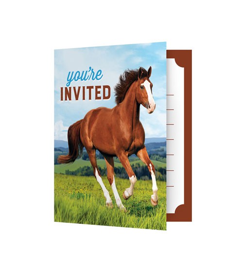 Einladungskarten "Pferde" - 8 Stück