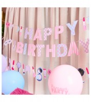 Happy Birthday-Girlande "Pamper Party" - 2 m