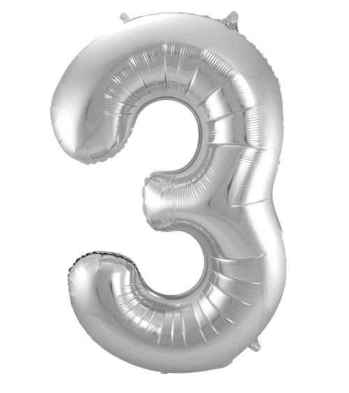 SuperShape Folienballon "3" - silber