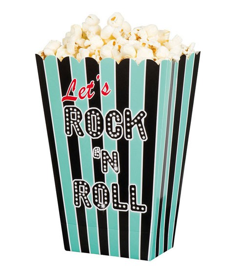 Popcornboxen "Rock 'n Roll" - 4 Stück