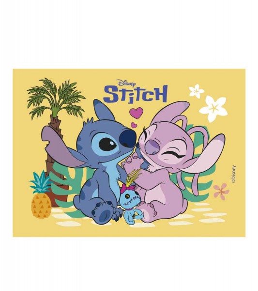 Essbarer Tortenaufleger "Stitch und Angel" - 21 x 14,8 cm