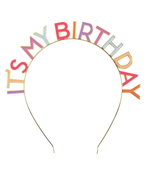 Haarreif aus Metall "It's my Birthday" - pastell