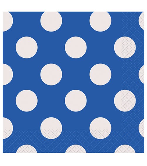 Servietten "Big Dots" - königsblau - 16 Stück