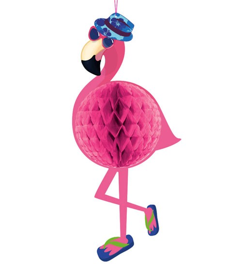 Wabendekoration "Cooler Flamingo" - 23 x 52 cm