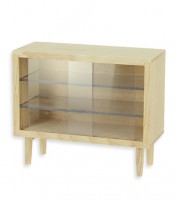 Sideboard aus Holz mit Glastüren - 1:12 - Esche natur - 7 cm