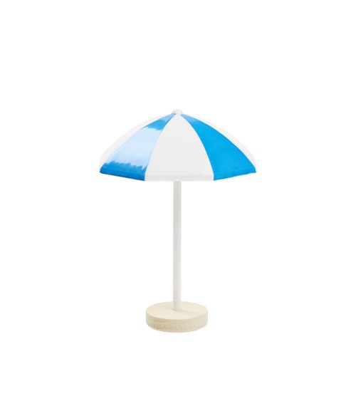 Mini Sonnenschirm - blau, weiß - 6 cm