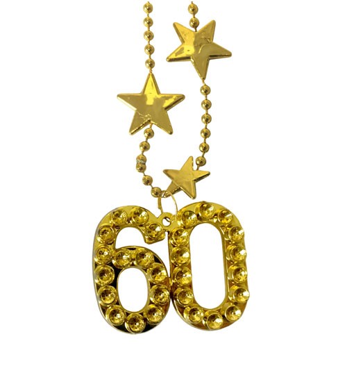 Goldene Halskette aus Kunststoff "60. Geburtstag"