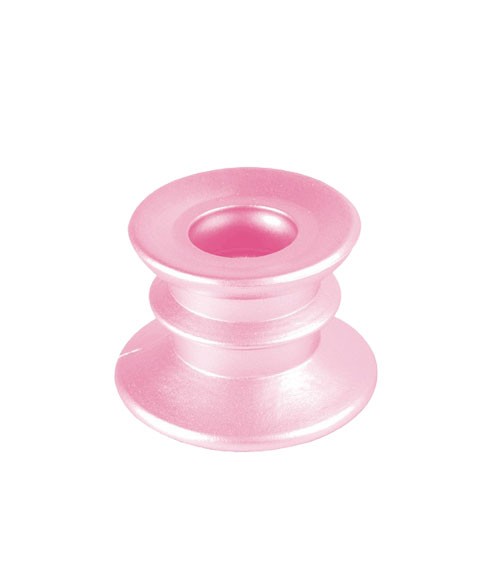 Stabkerzenhalter aus Glas - rosa - 4 cm