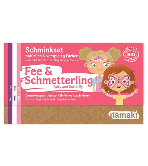 Namaki Bio-Kinderschminke-Set "Fee & Schmetterling" - 3 Farben