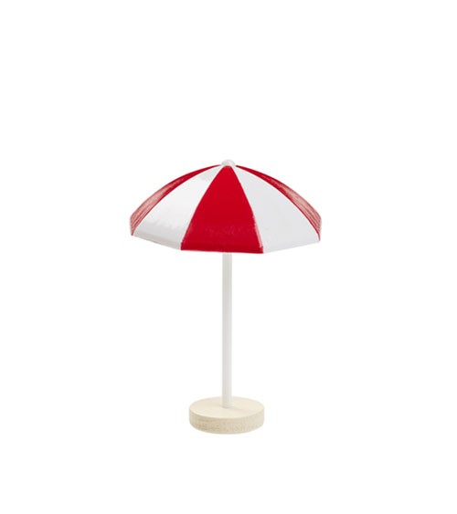 Mini Sonnenschirm - rot, weiß - 6 cm