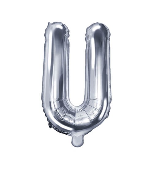 Folienballon Buchstabe "U" - silber - 35 cm