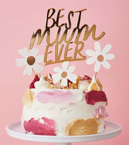 Cake Topper Set "Best Mum Ever" - Daisy - 4-teilig