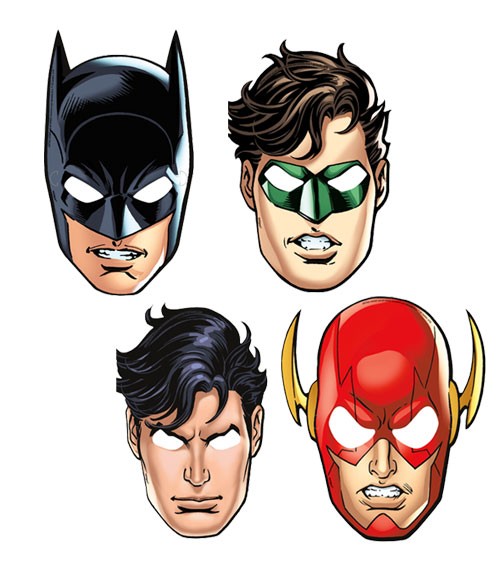 Kindermasken "Justice League" - 8 Stück