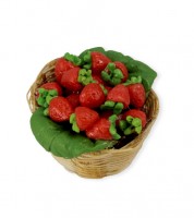 Erdbeeren im Korb - Kunststoff - 1:12 - 2,7 x 2 cm