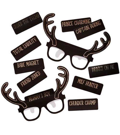 Partybrillen "Stag Squad" aus Papier - 10 Stück