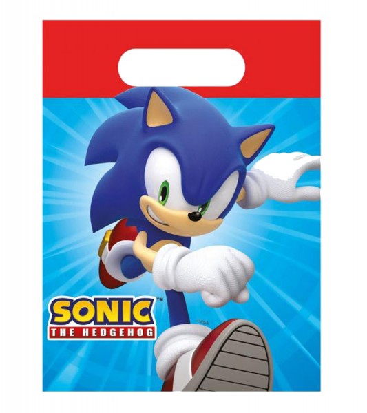 Partytüten aus Papier "Sonic - The Hedgehog" - 4 Stück