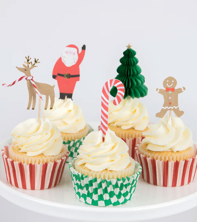 36 Stück Weihnachts-Cupcake-Deko – Rote Cake Topper Mit 'Frohe Weihnachten' Für Die Festtafel