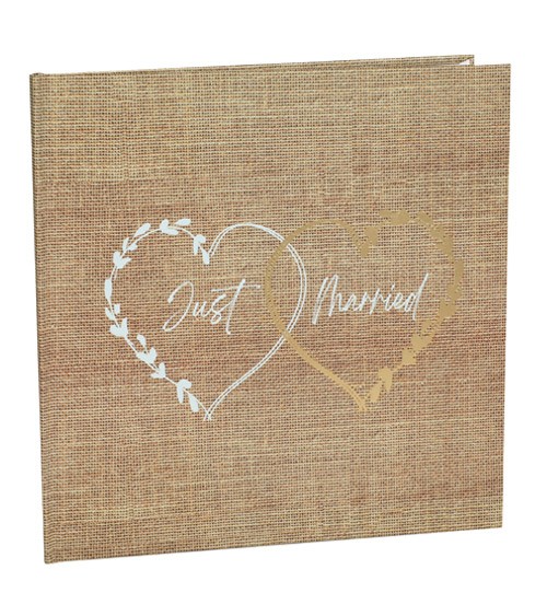 Gästebuch "Mr & Mrs" in Jute-Optik - 24 x 24 cm